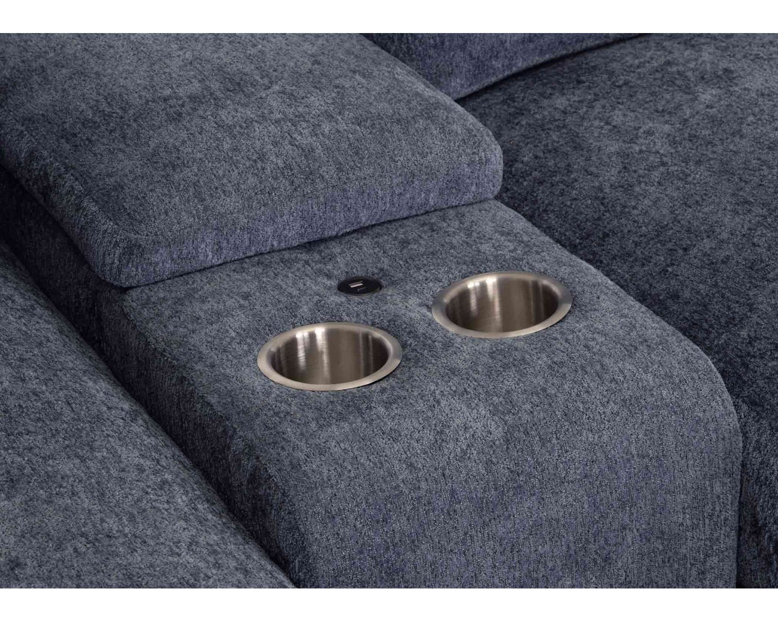 Julian 965 Modular EXTRA Deep Seating Sectional (So Deep, It’s Almost a Bed) - Julian Entertainment Console with Cupholders and USB Charging
