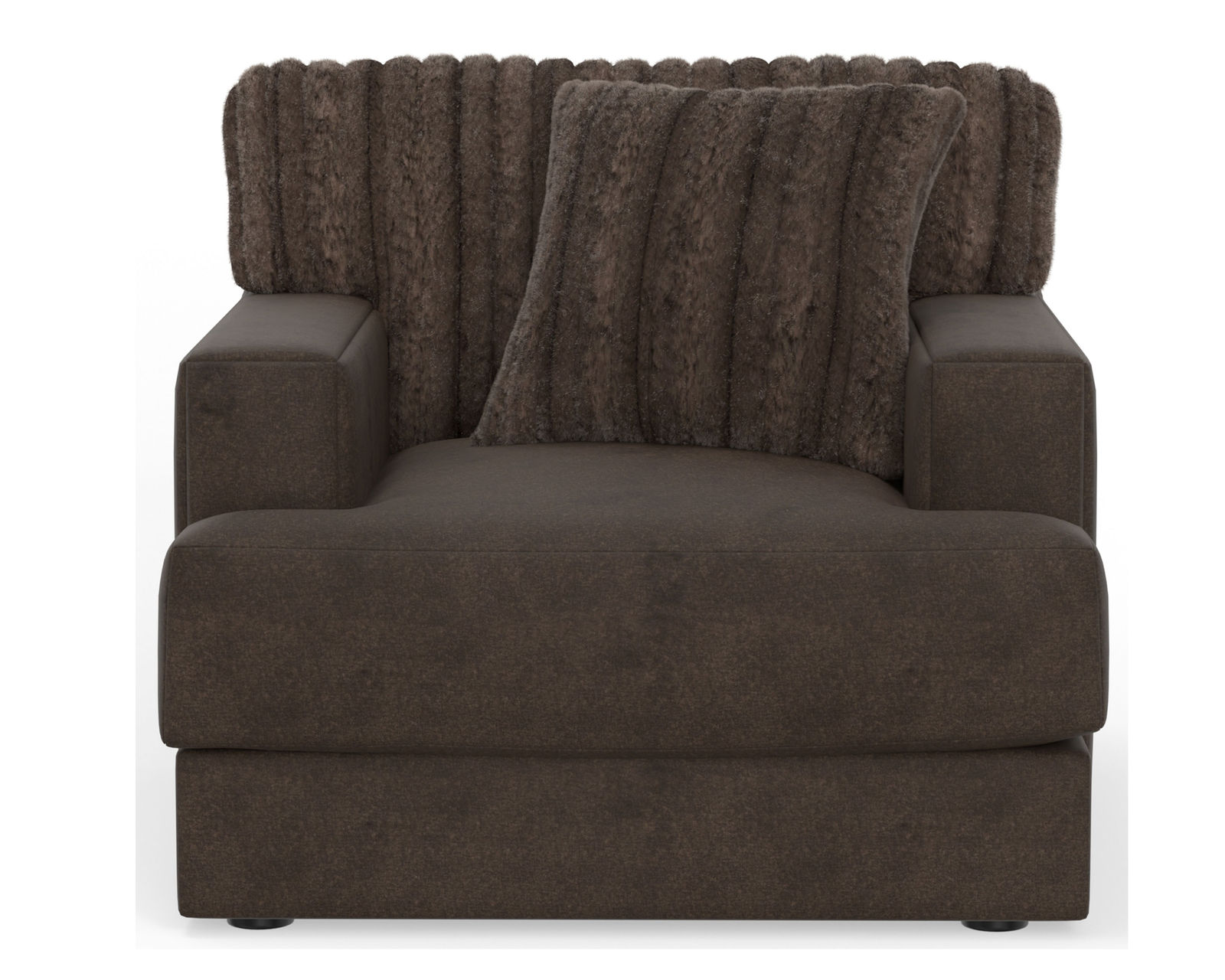 Eagan Stationary 95" Sofa (+3 colors) includes pillows - Eagan Chair in Chocolate