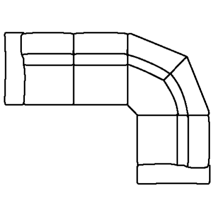 Layout E: Four Piece Sectional (2 recliners) 113" x 83"