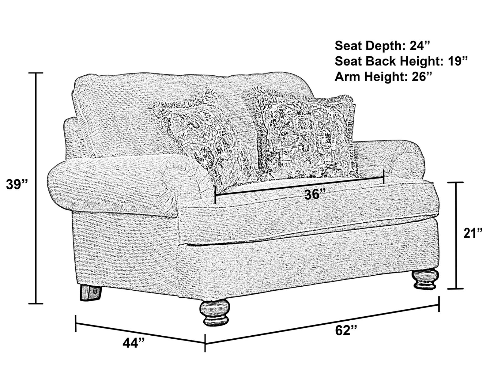 Freemont Oversized 96" Sofa (includes pillows)