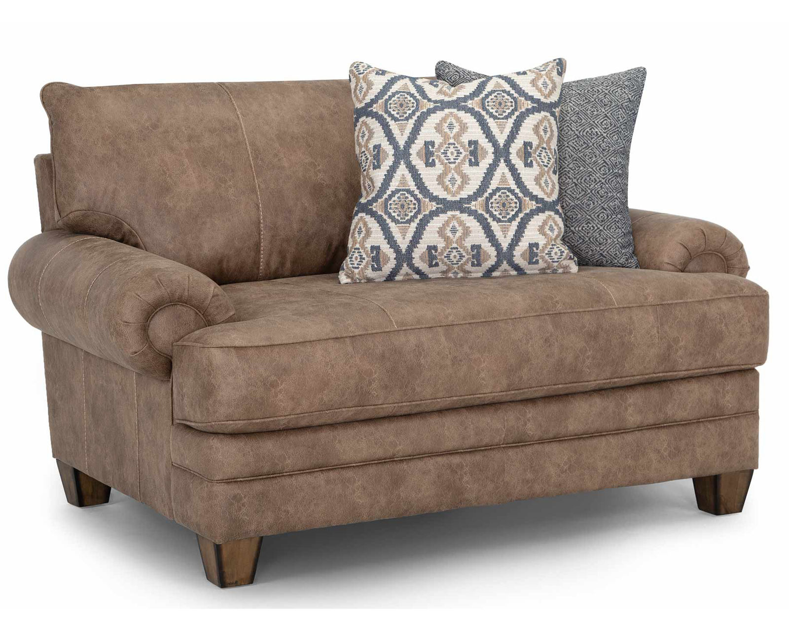 Sicily 101" Wide Sofa (The Look of Worn Leather. The Softness of Fabric) - Sicily Chair and a Half