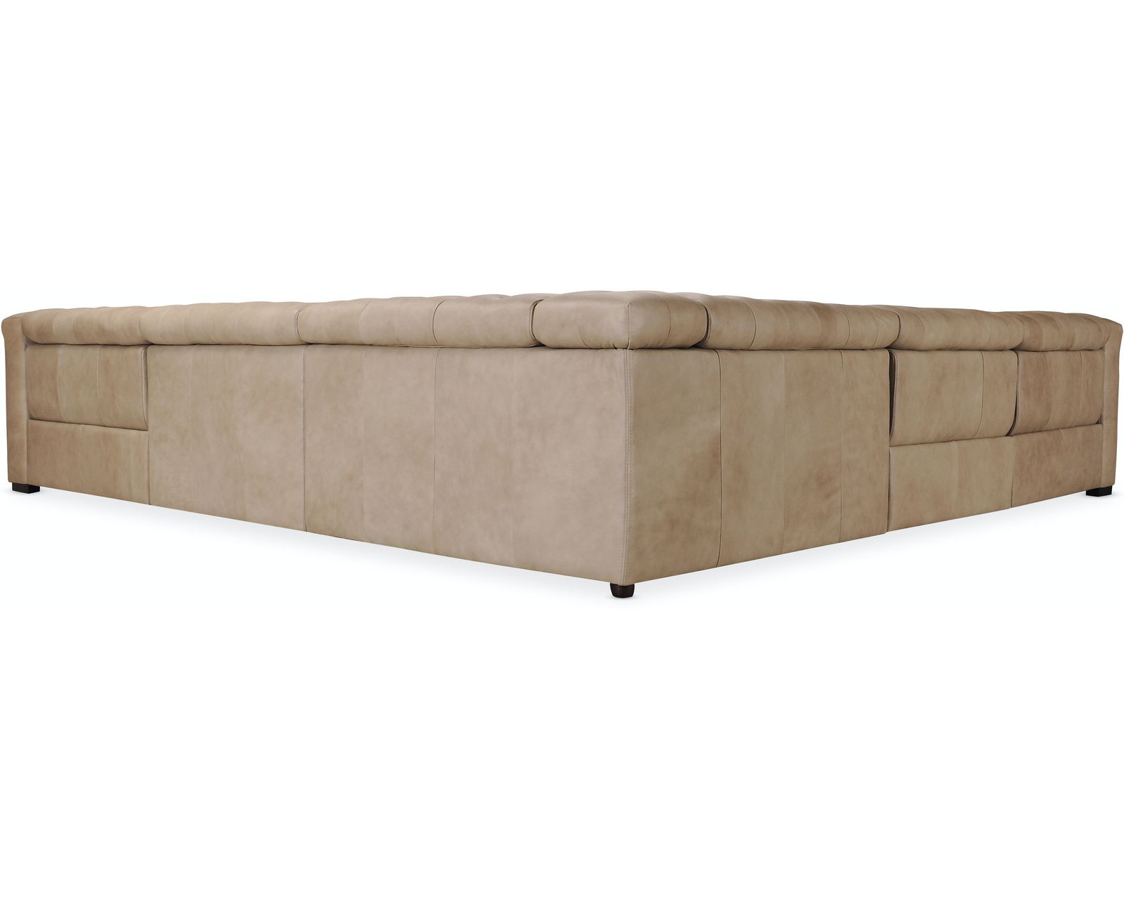Savion Grandier Five Piece Leather Sectional with 2 Power Headrest Power Recliners (Taupe) - Savion Grandier Six Piece Leather Sectional with 3 Power Headrest Power Recliners (Taupe)