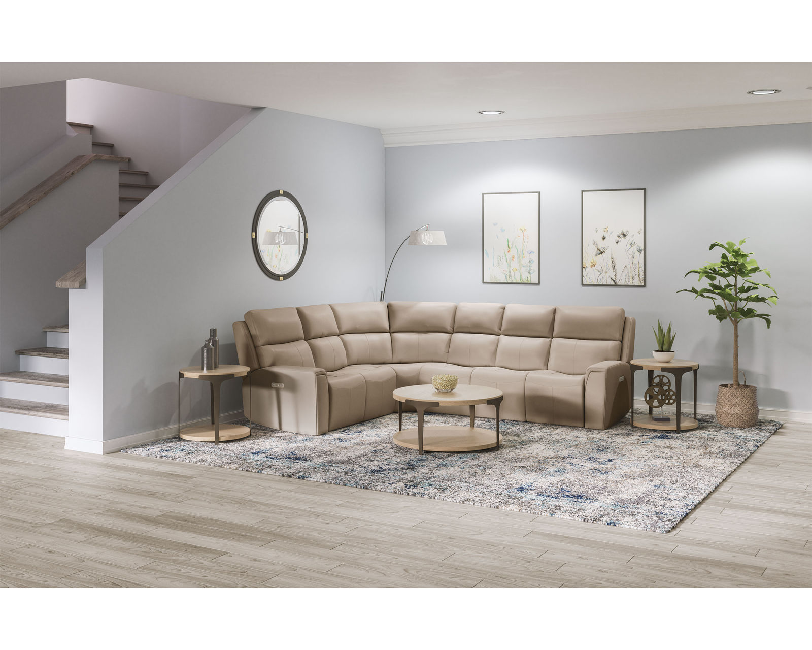 Jarvis Leather Power Reclining Sectional with Power Headrest (009-70) ZERO GRAVITY - In stock