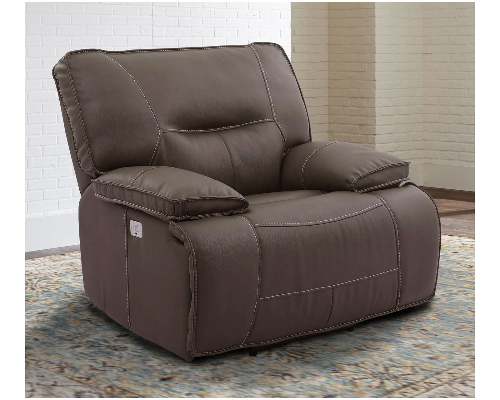 Spartacus 87" Power Headrest Power Reclining Sofa Chocolate (In stock - Fast shipping) - Spartacus Chocolate Power Headrest Power Reclining Loveseat