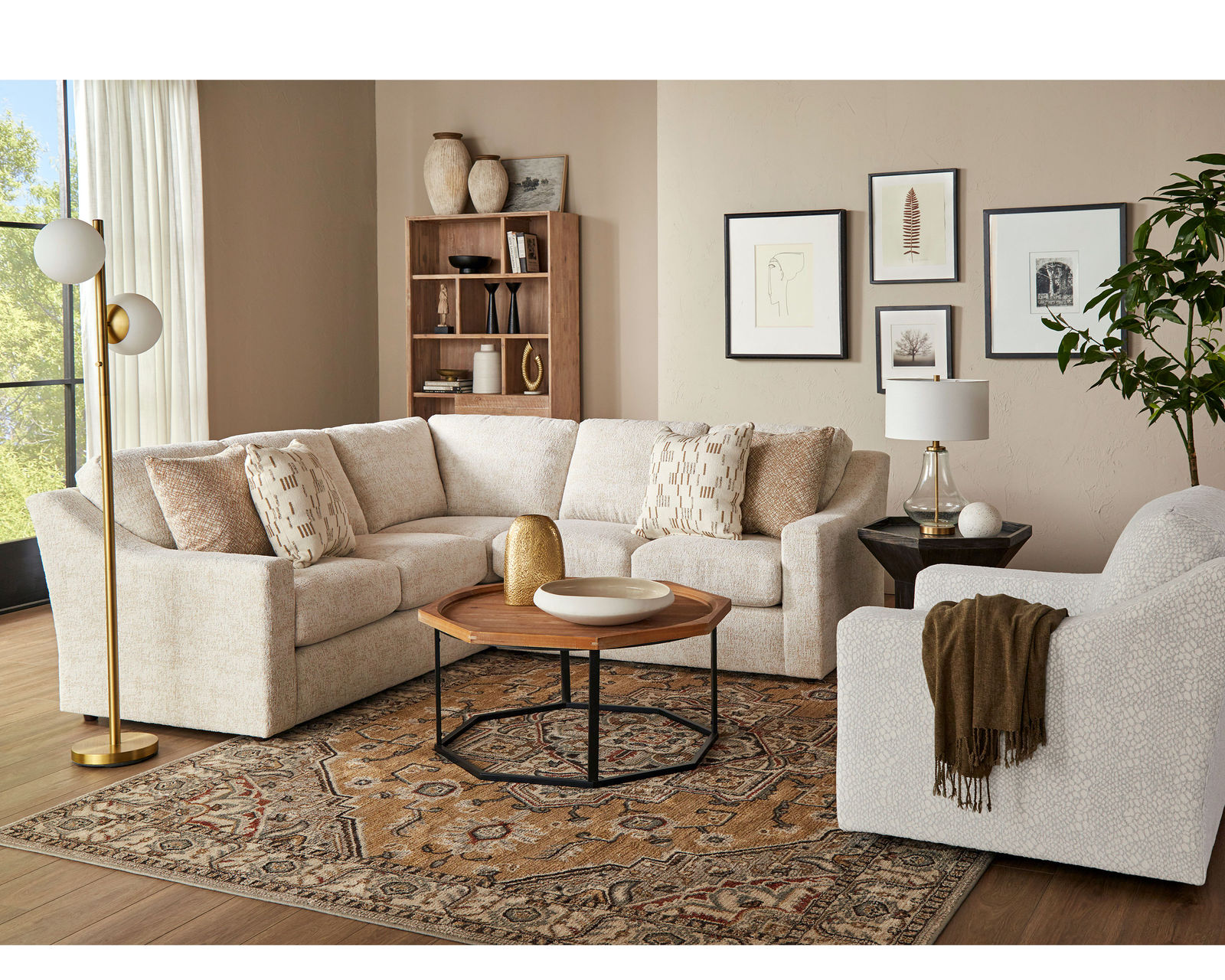 Caverra Stationary Sectional (+139 fabrics) - Layout G: Two Piece Sectional 94" x 95"