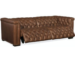 Savion 89" Leather Power Headrest Power Reclining Sofa (Copper)