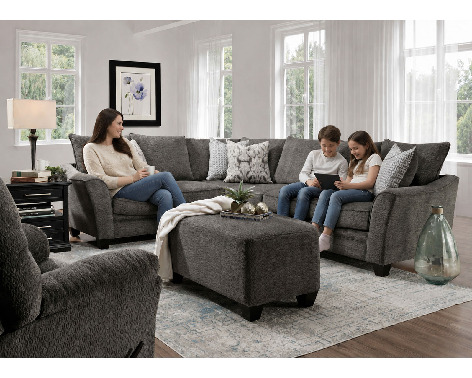 Fairmont Two-Piece Sectional Affordable Luxury. Designed for Real Life 105" x 134" - Designer Style Without the Designer Price.
