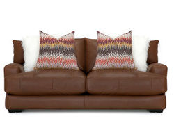 Gia 909 Leather Stationary Sofa (87") Includes Pillows