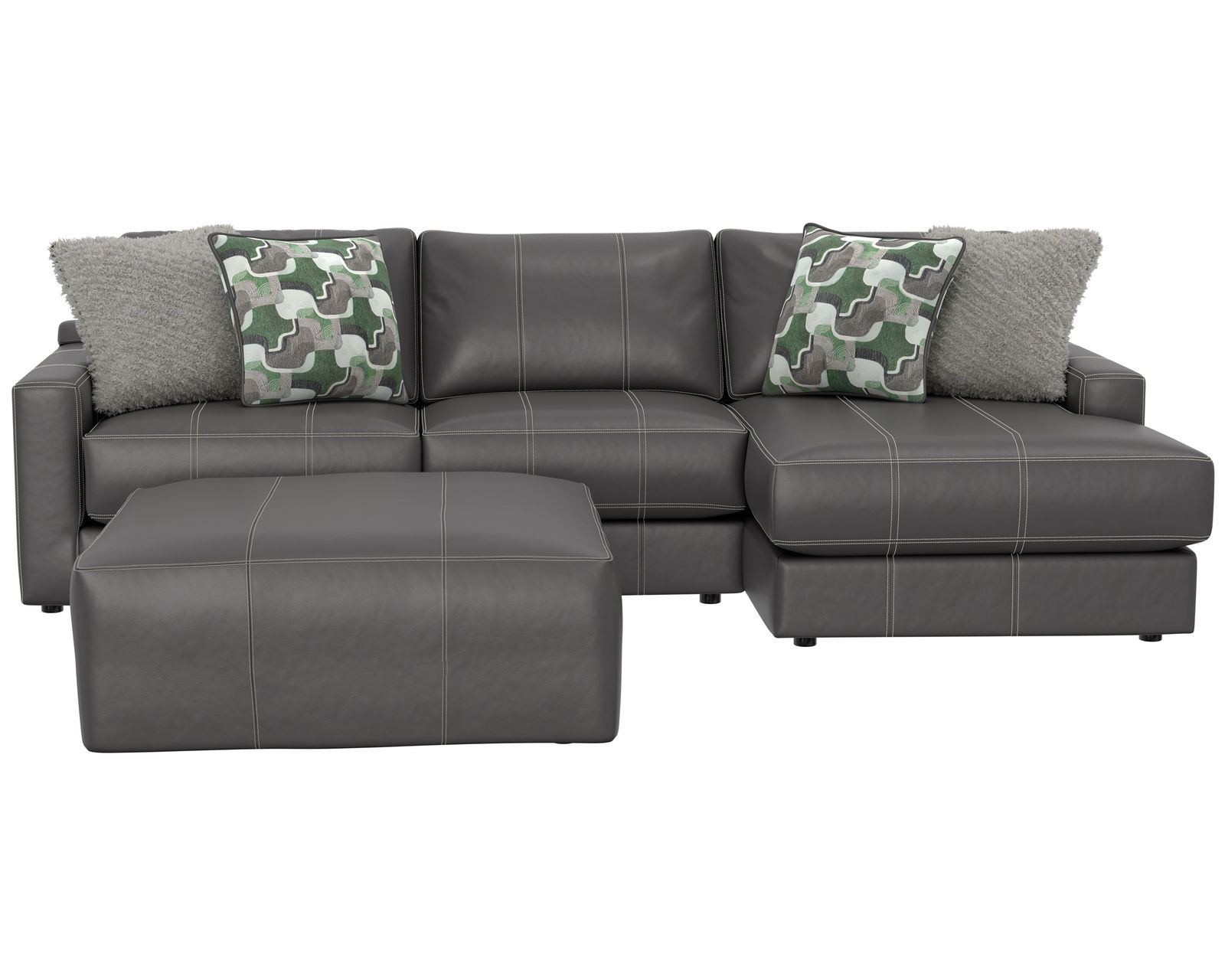 Minori Modular Leather Sectional (includes pillows (2 colors)