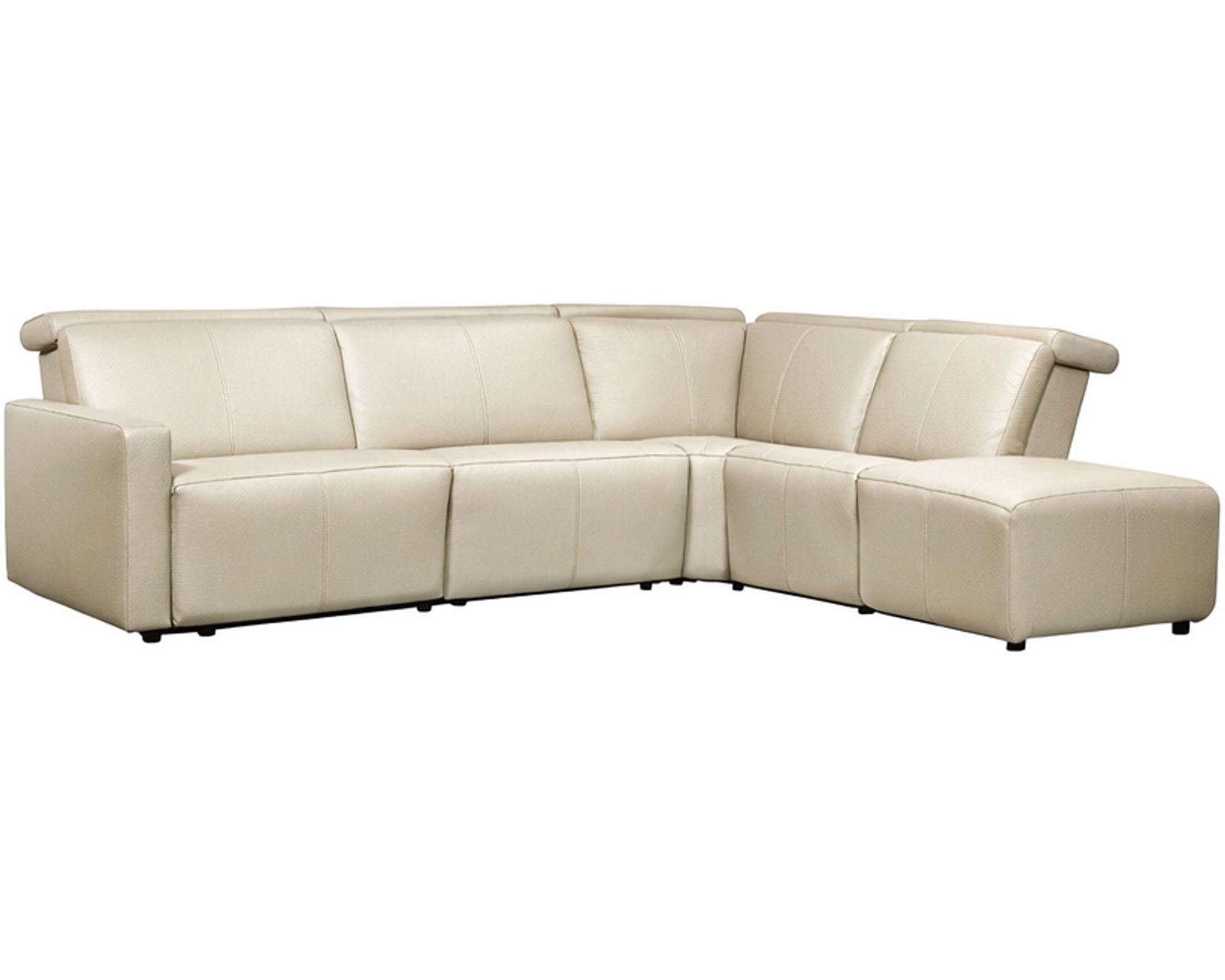 Patty 3002 Power Headrest Power Reclining Sectional (standard and wide width seating) +140 leathers - Layout N: Five Piece Wide Sectional 110" x 100" (2 recliners)