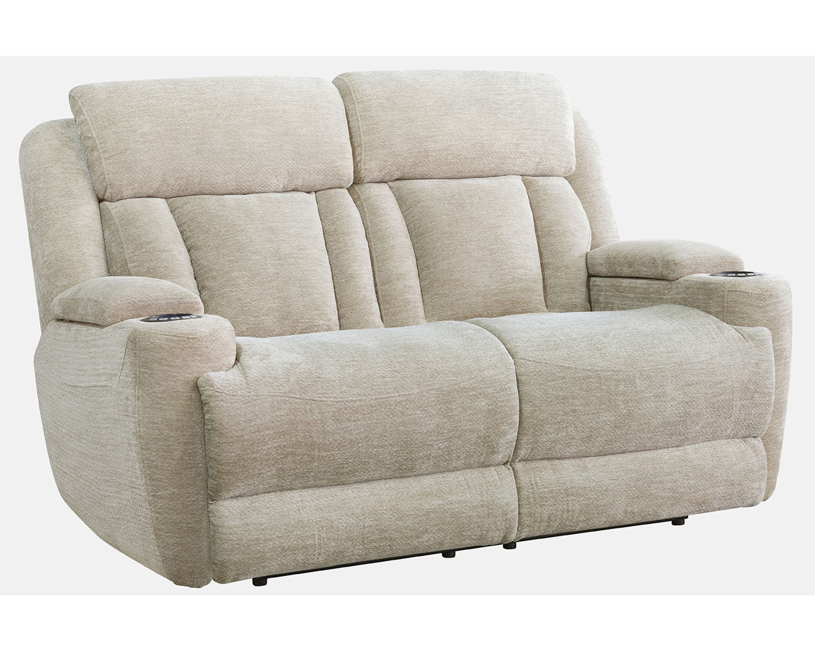Dalton 89" Power Headrest Power Reclining Sofa with Reading Light and Drop Down Console Fawn (In stock - Fast shipping) - Dalton Power Headrest Power Reclining Loveseat