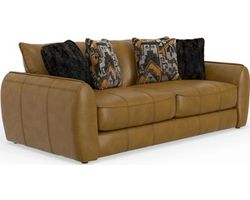 Corvara 91" Top Grain Leather Sofa (includes fabric pillows)