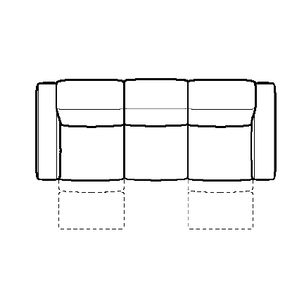 Layout C: Three Piece Sectional (2 recliners) 103" wide