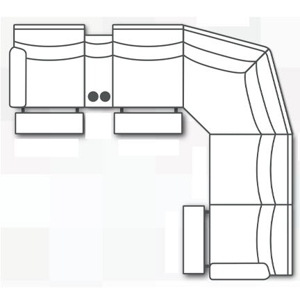 Layout C: Six Piece Reclining Sectional 122" x 109" (three recliners)