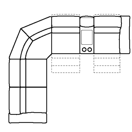 Layout I: Six Piece Sectional (3 recliners) 115" x 128"