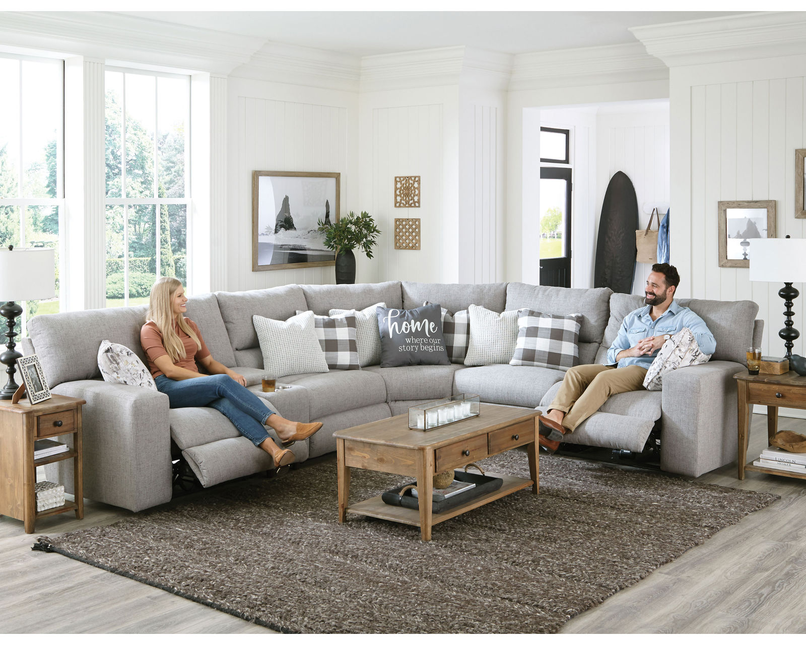 Rockport Modular Reclining Sectional (includes pillows) - Sectional Layout M: