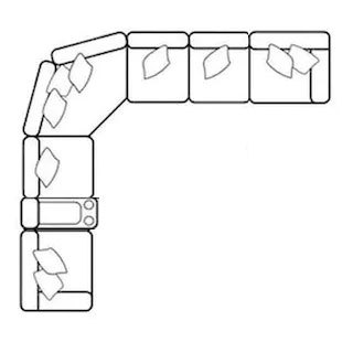 Layout L: Seven Piece Sectional 111" x 125"