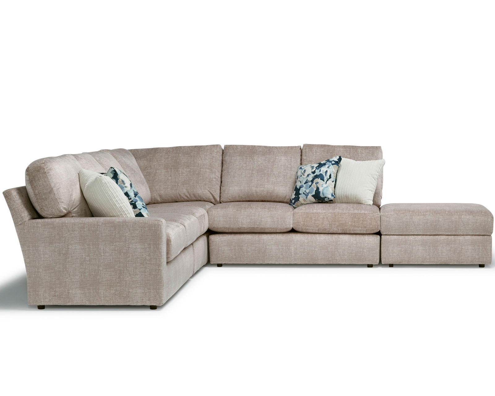 Dovely Stationary Sectional (+139 fabrics) - Layout P: Five Piece Sectional 127" x 129.5 (1 USB Chargers)