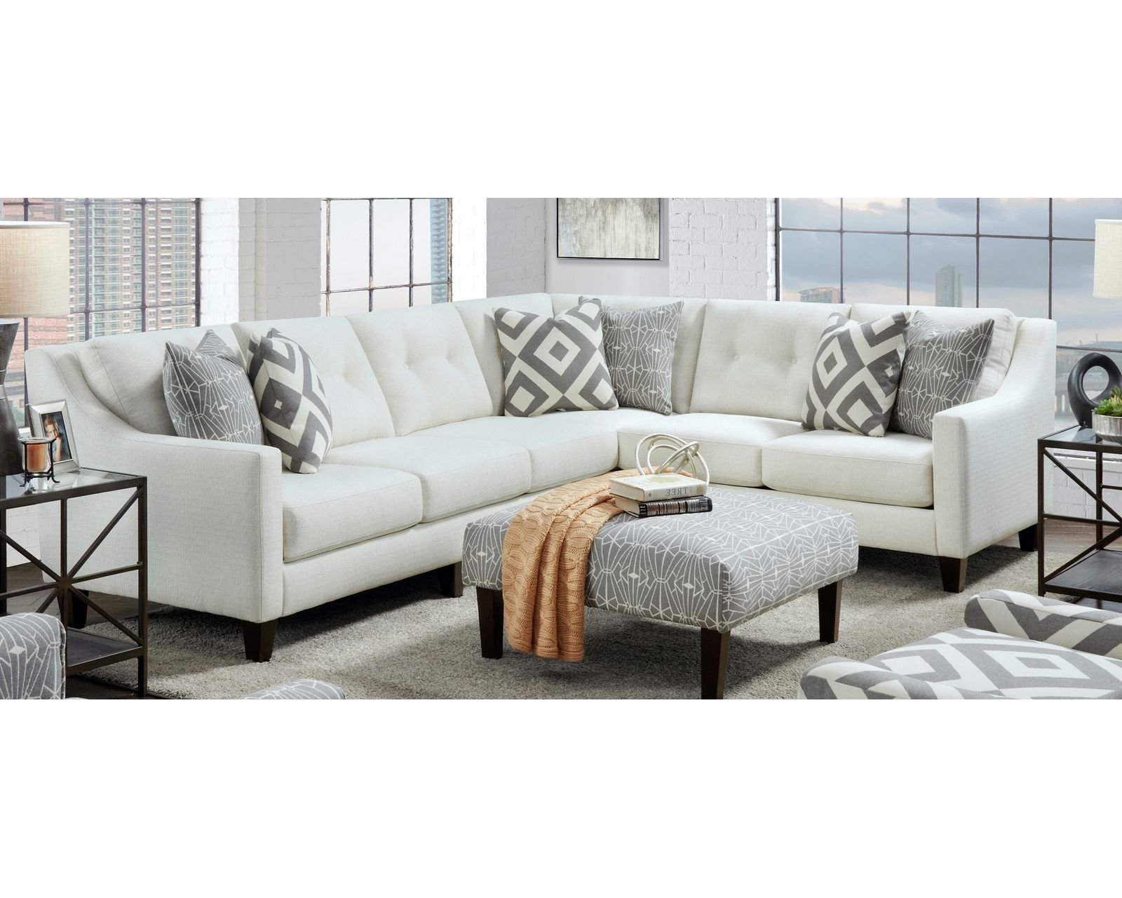 Sugarshack Glacier Three Piece Sectional (Performance fabric) 138" x 123" - Sugarshack Glacier Two Piece Sectional (Performance fabric) 138" x 123"