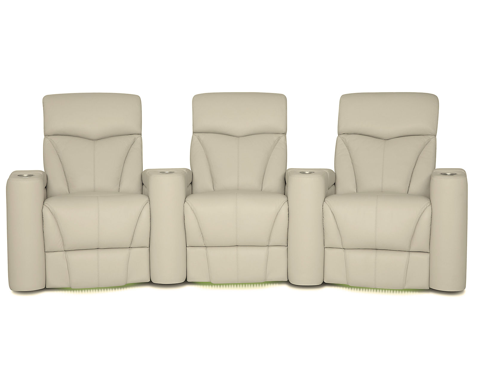 Vivid 41095 Triple Power Home Theater Sectional (+200 colors) - Includes LED lighted cupholders and chair base