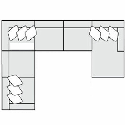Layout G: Six Piece Sectional 131" x 170" x 72"