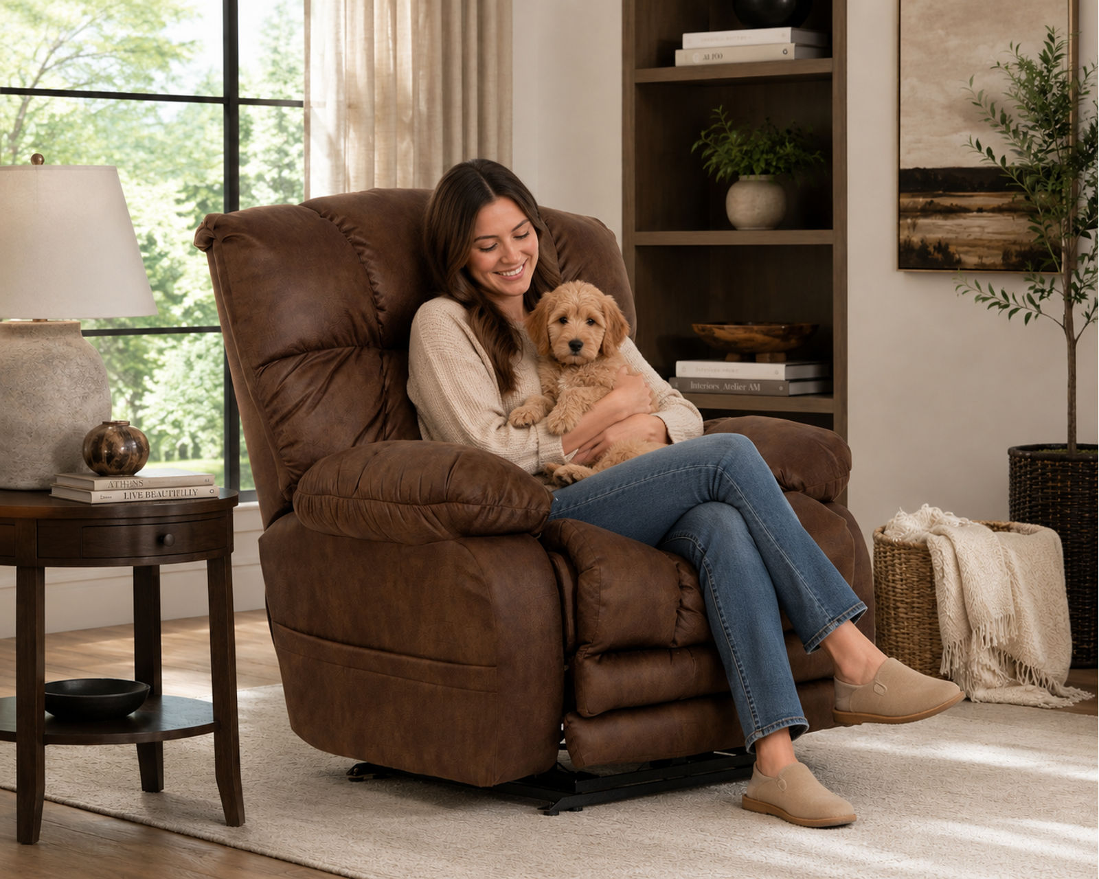 Dawkins Big Man's Lay Flat Power Recliner with Extended Ottoman Big and Tall Comfort (RATED 400 LBS.) 2 colors - Comfort That Goes the Distance.