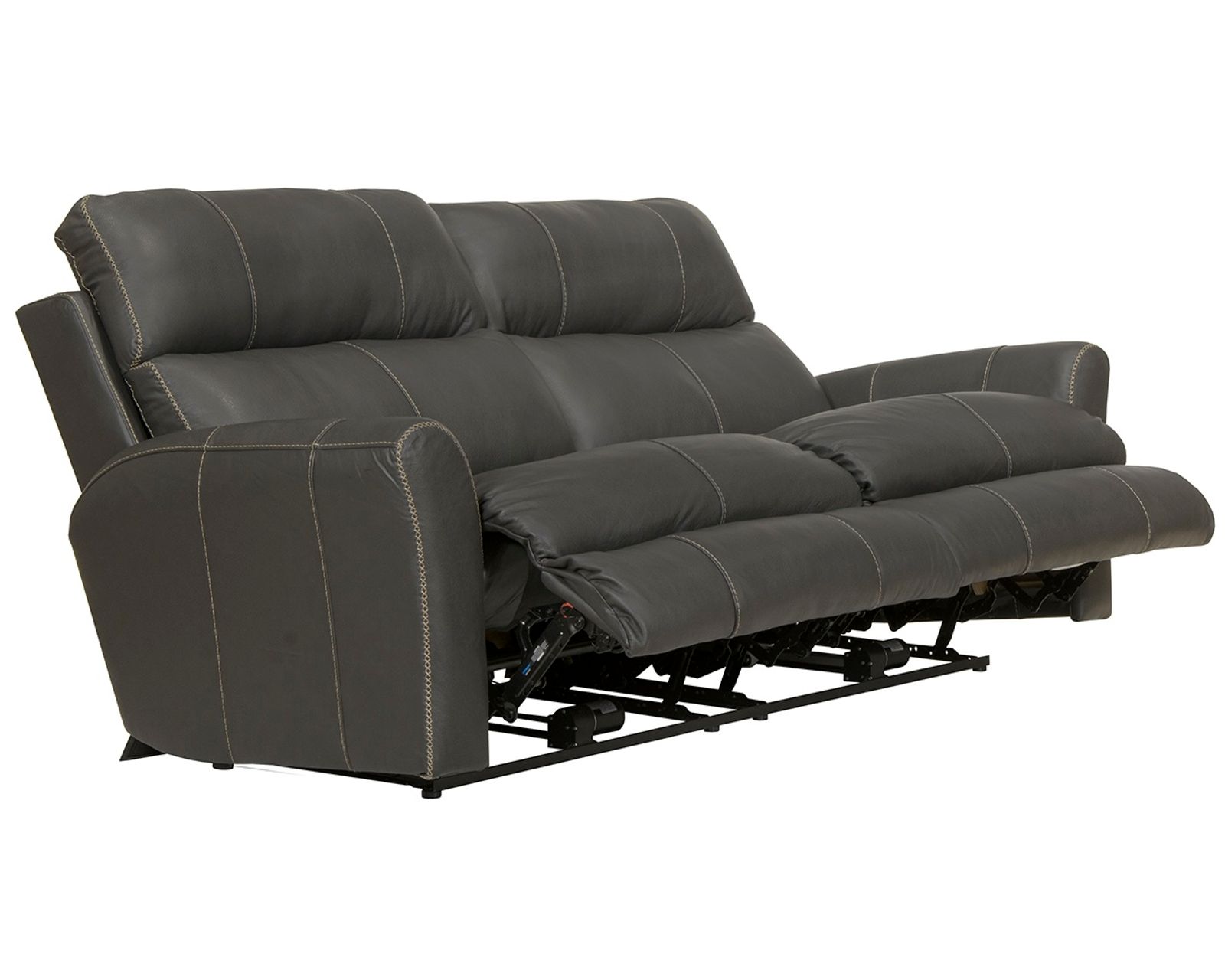 Fredda 82" Power Headrest Power Reclining Leather Sofa Lay-Flat Relaxation, Zero Gravity Comfort & Premium Italian Leather - two colors - Shown in Italian Leather Color Anthracite