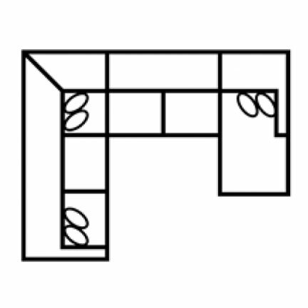Layout J: Three Piece Sectional 96" x 122" x 66"