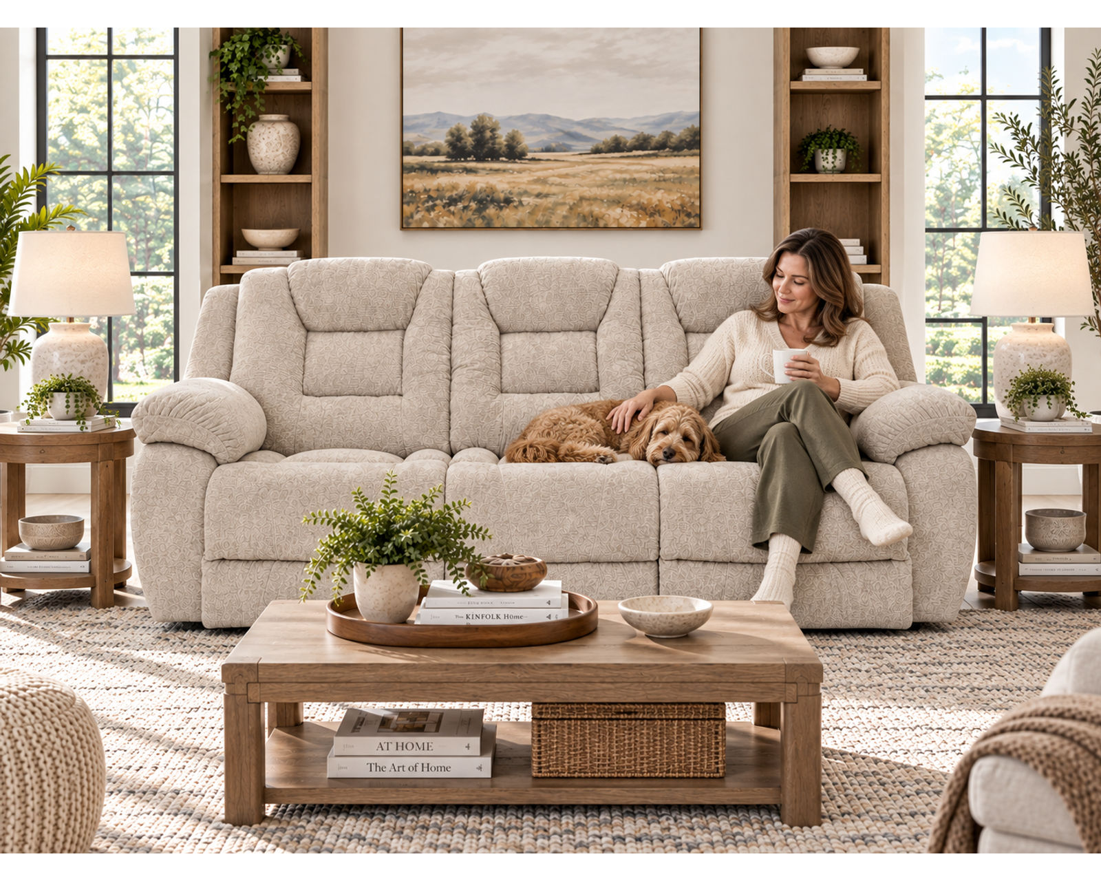 Hayworth 95" Reclining Sofa Ash (Luxury Comfort Without the Price)