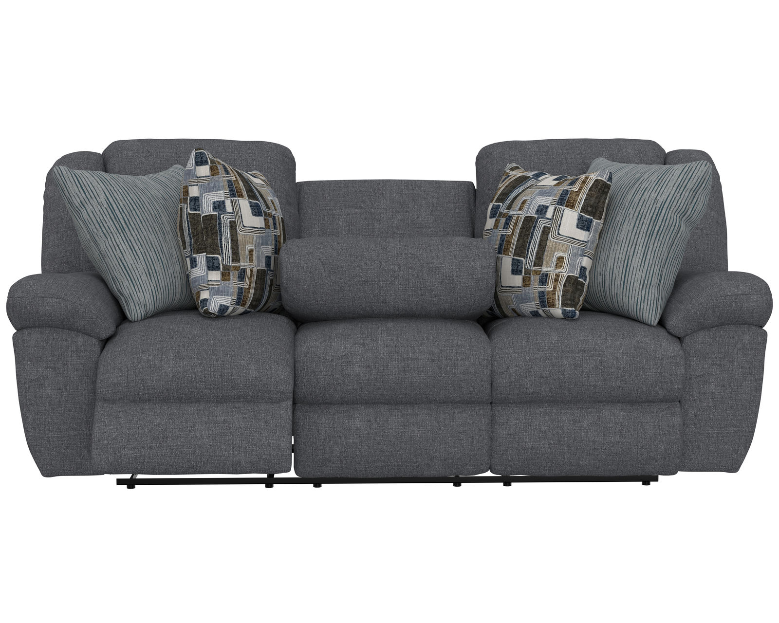 Trifecta 165 Triple Reclining Sofa with Drop Down Table (+2 colors) 90" - Center drop down table with cupholders