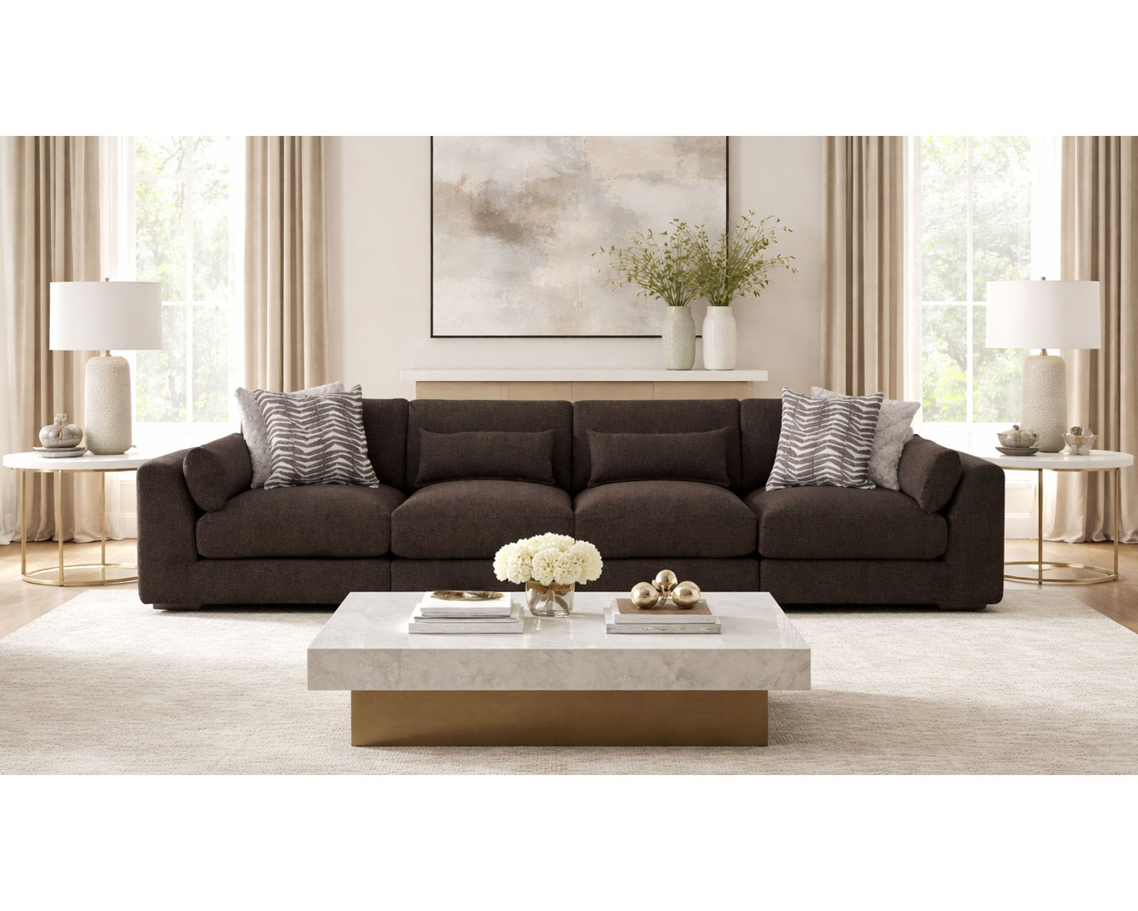 Laney Extra Wide 150" Sofa (BIG SOFA. BIG COMFORT. BEAUTIFULLY DESIGNED) - Layout A: Laney 150" Wide Sofa