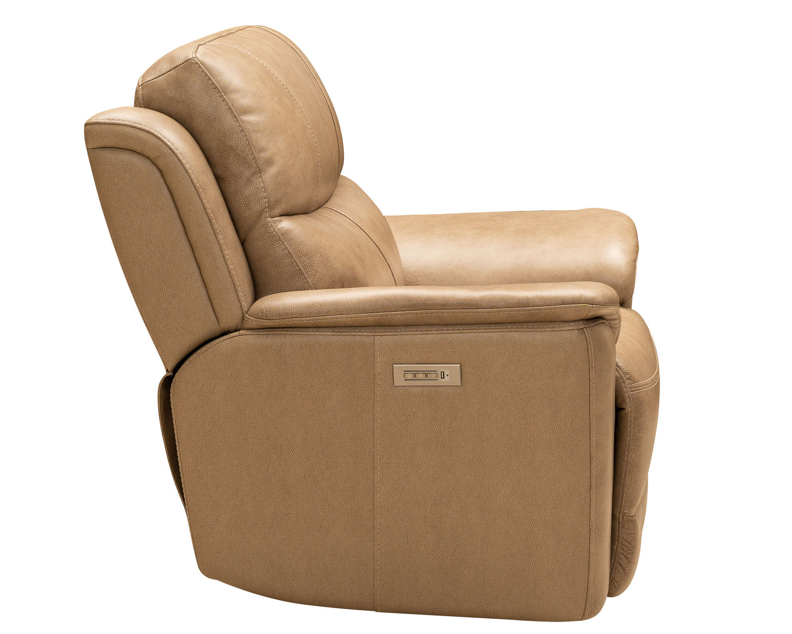 Kaden 88" Leather Power Headrest - Power Lumbar Power Reclining Sofa (Taupe) In stock - All leather everywhere your body touches