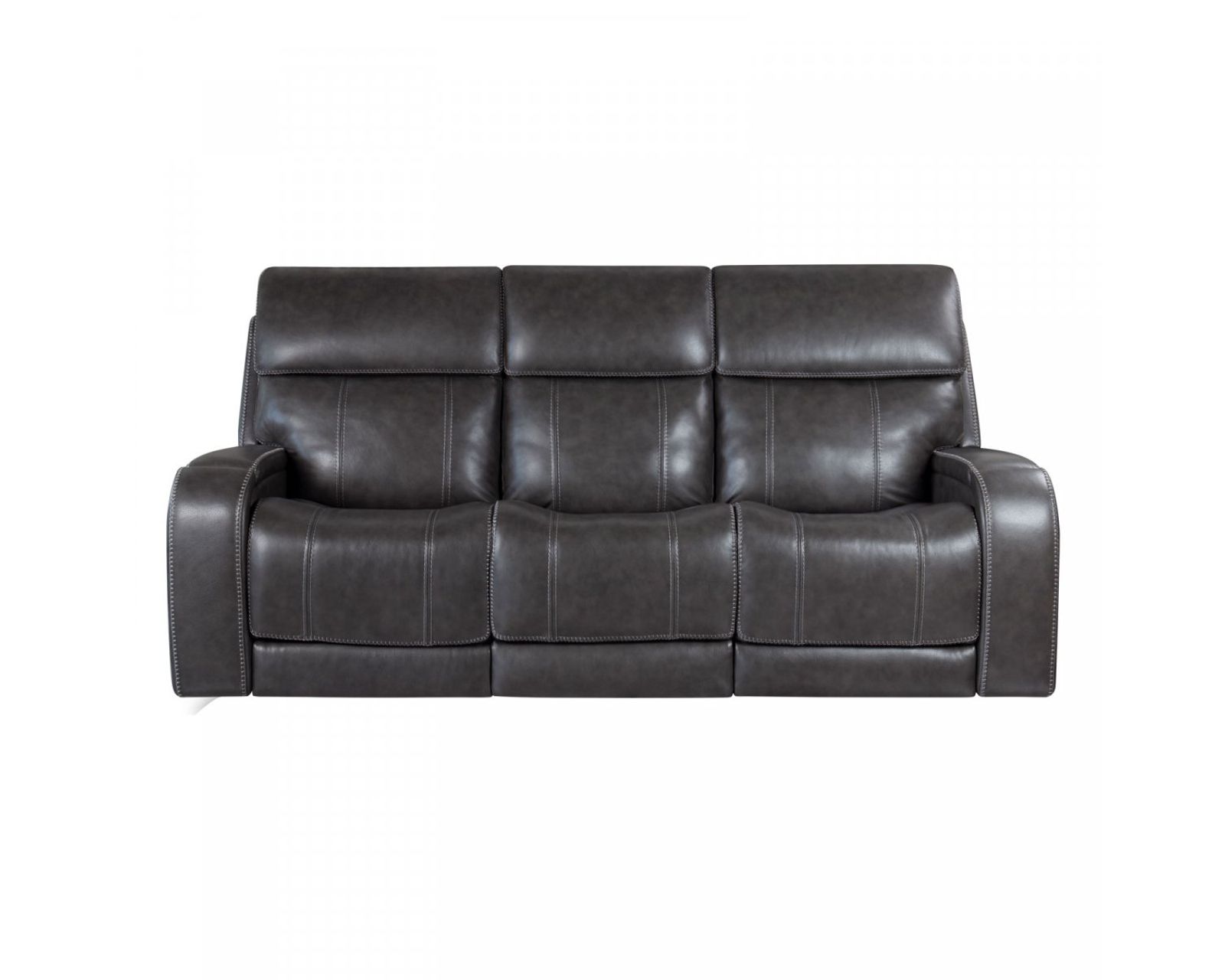 Glenwood 88" Leather Sofa w/Power Recline, Power Head Rests & Power Lumbar (Lay Flat) Steel - In stock - Glenwood Sofa w/Power Recline, Power Head Rests & Power Lumbar (Lay Flat)
