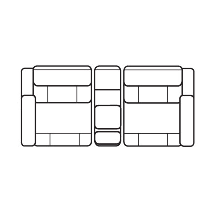 Layout C: Three Piece Sectional 85" wide (2 recliners)