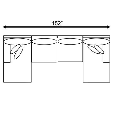 Layout C:  Three Piece Sectional 152" wide