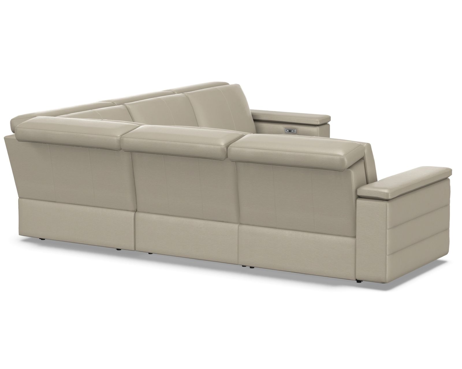 Nala 3003 Power Headrest Power Reclining Sectional (standard and wide width) +140 leathers - Layout D: Six Piece Wide Reclining Sectional 129" x 116" (three recliners)