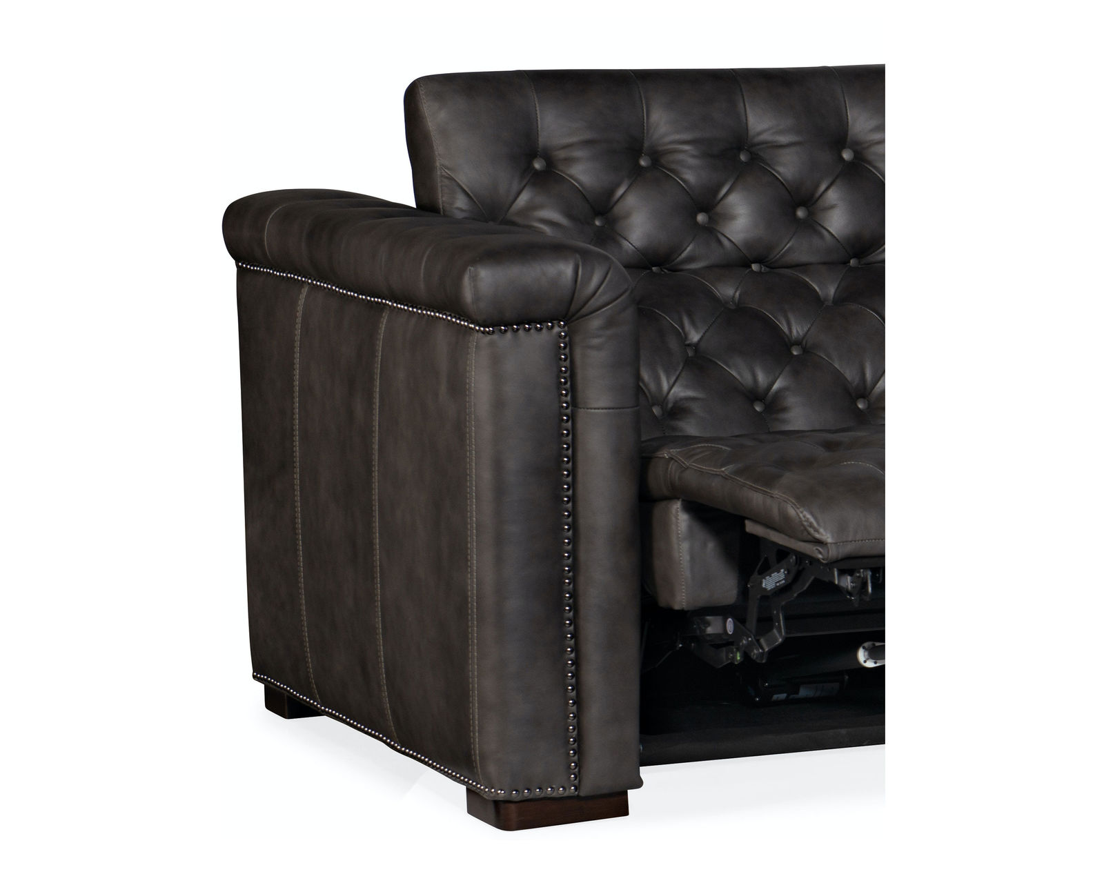 Savion Leather Grandier Sofa Power Headrest Power Reclining Sofa (124")