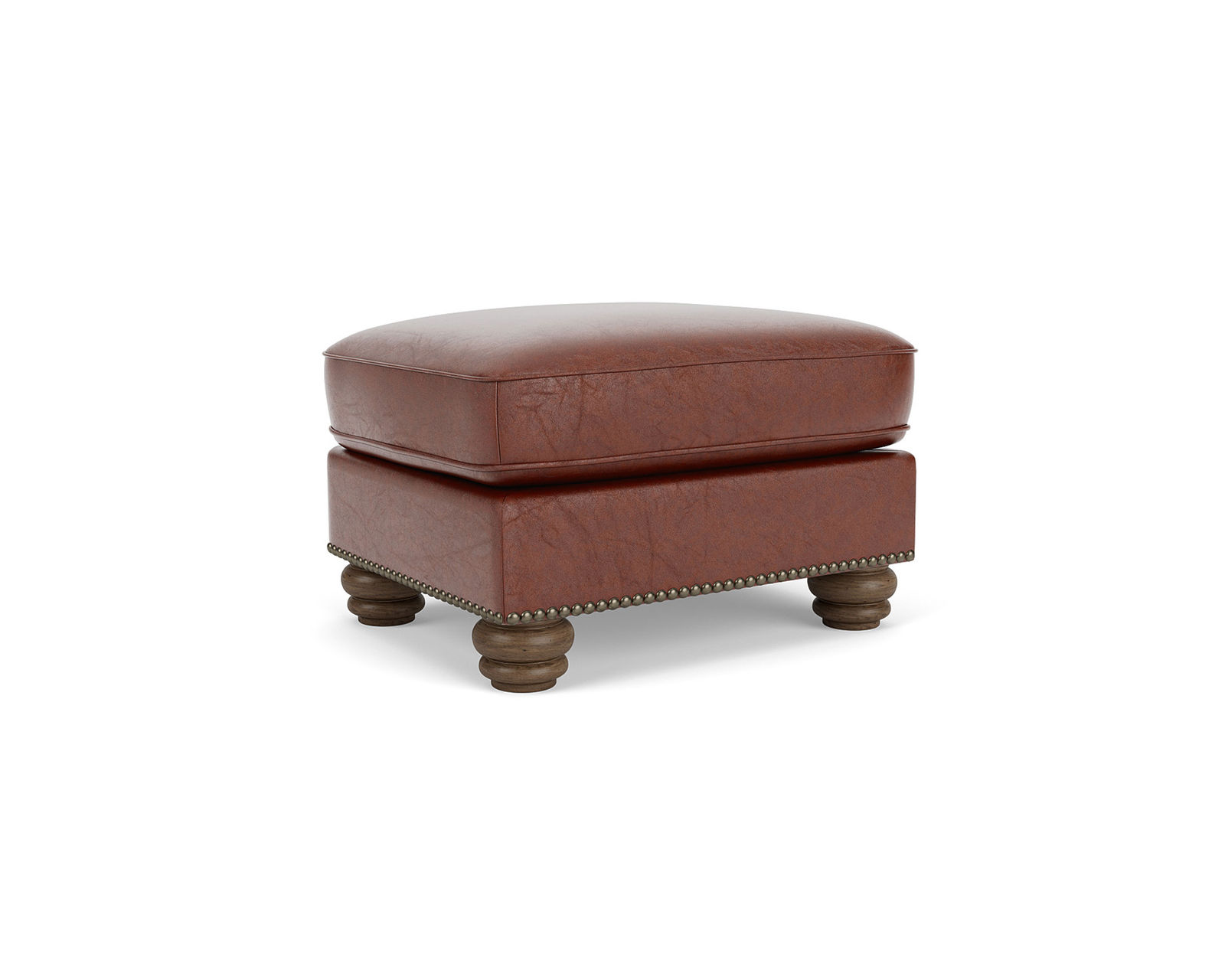 Bexley 3646 Leather Nailhead Sofa (+50 leathers) 91" - Bexley Nailhead Leather Ottoman