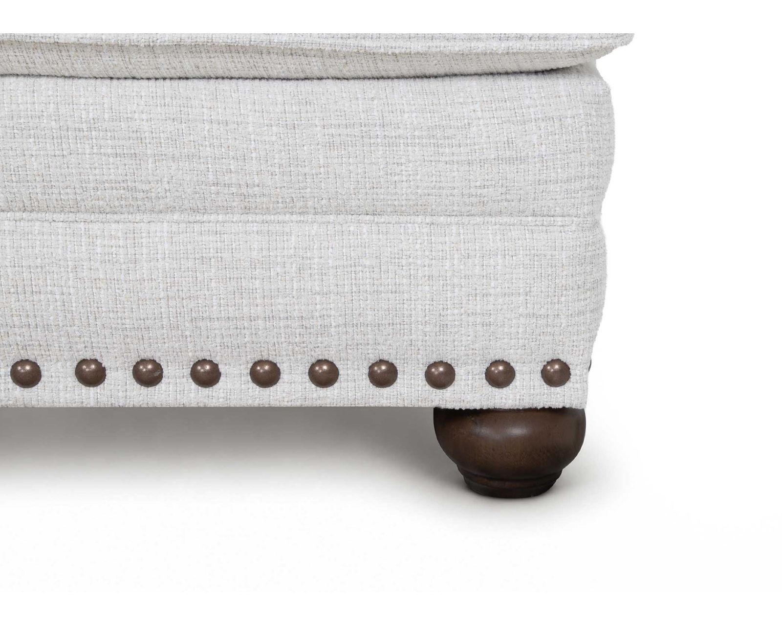 Quinn 99" Wide Sofa (Performance Fabric. Beautiful Comfort. Made for Real Life) - Includes Large Nailhead Trim with Bun Solid Wood Feet
