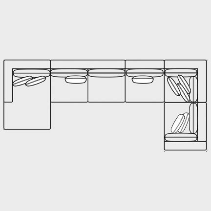 Layout O: Five Piece Sectional 64" x 189" x 83"
