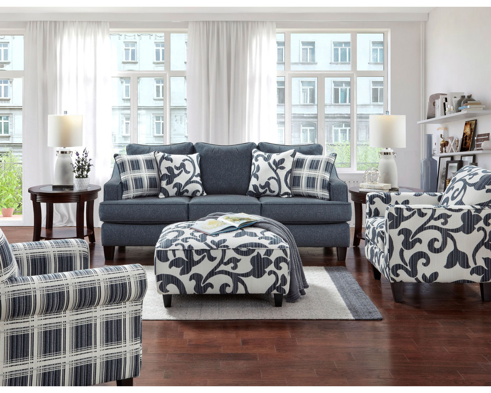 Truth or Dare Navy 89" Sofa 2330-KP (Performance fabric)