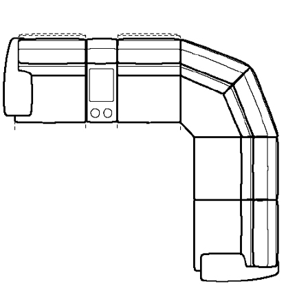 Layout L: Six Piece Reclining Sectional (3 recliners) 128" x 116"