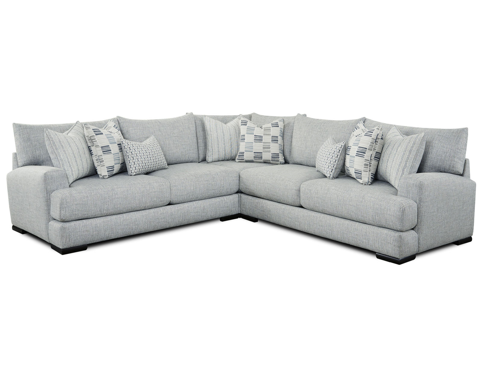 Entice Paver Three Piece Sectional (Includes pillows) 111" x 111"