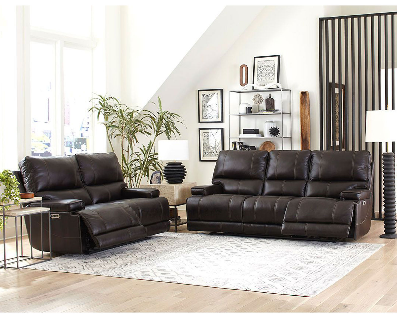 Whitman 89" FreeMotion Cordless Power Reclining Sofa (Battery Operated) Coffee (In stock - Fast shipping) - Whitman Cordless Power Headrest Power Reclining Sofa
