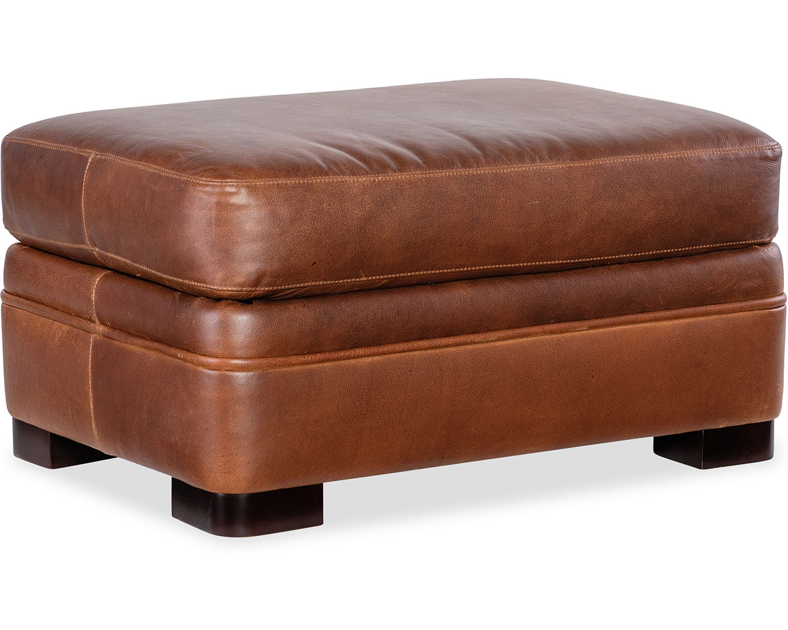 Bradington Young Beckham Sofa (12 leathers) 8-Way Hand Tie - Beckham 23" x 32" Ottoman