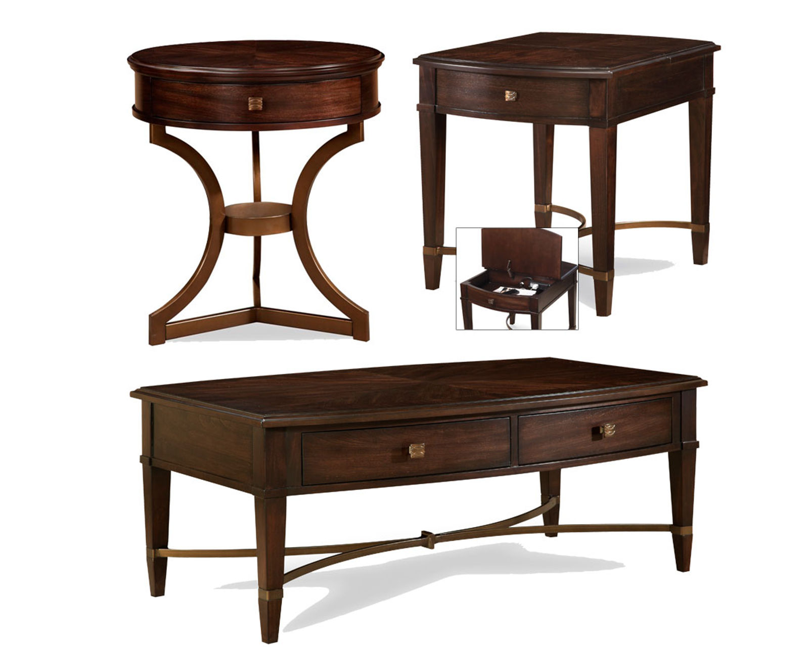 Harper 161 Living Room Collection in Mineral - Complete the Room with this 3 Piece Table Collection