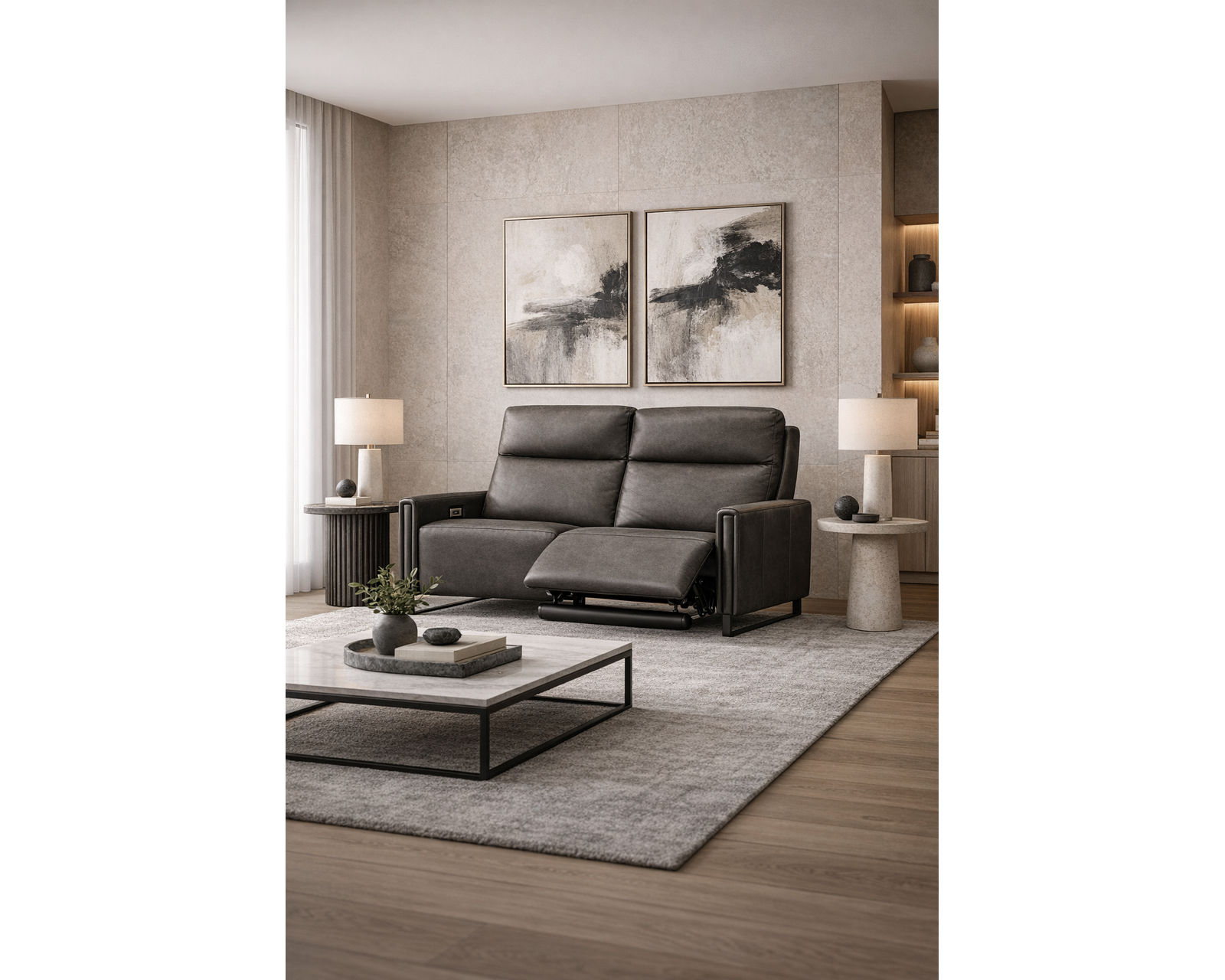 Bay Dual Power Reclining Sofa — Available in Standard & Wide Cushions, 140+ Leather Options, and 74", 79", or 106" Widths - Endless Custom Options. One Perfect Fit.