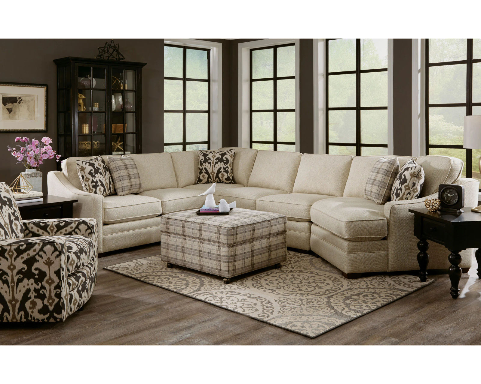 F9 Sleeper Sectional (100+ Performance fabrics) Make it Yours - Sleeper Sectional Layout P:  Features track arm with box back cushions