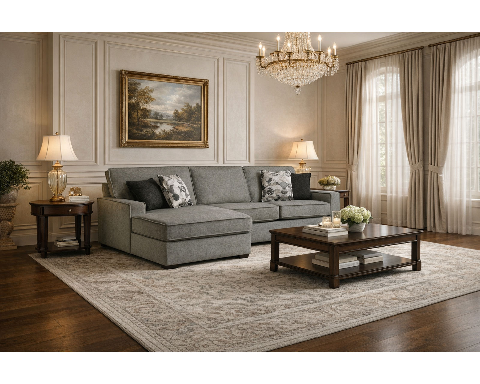 Lyndon Stationary Sectional (+ 100 Standard and Performance Fabrics) - Layout A: Two Piece Sectional 70" x 124"