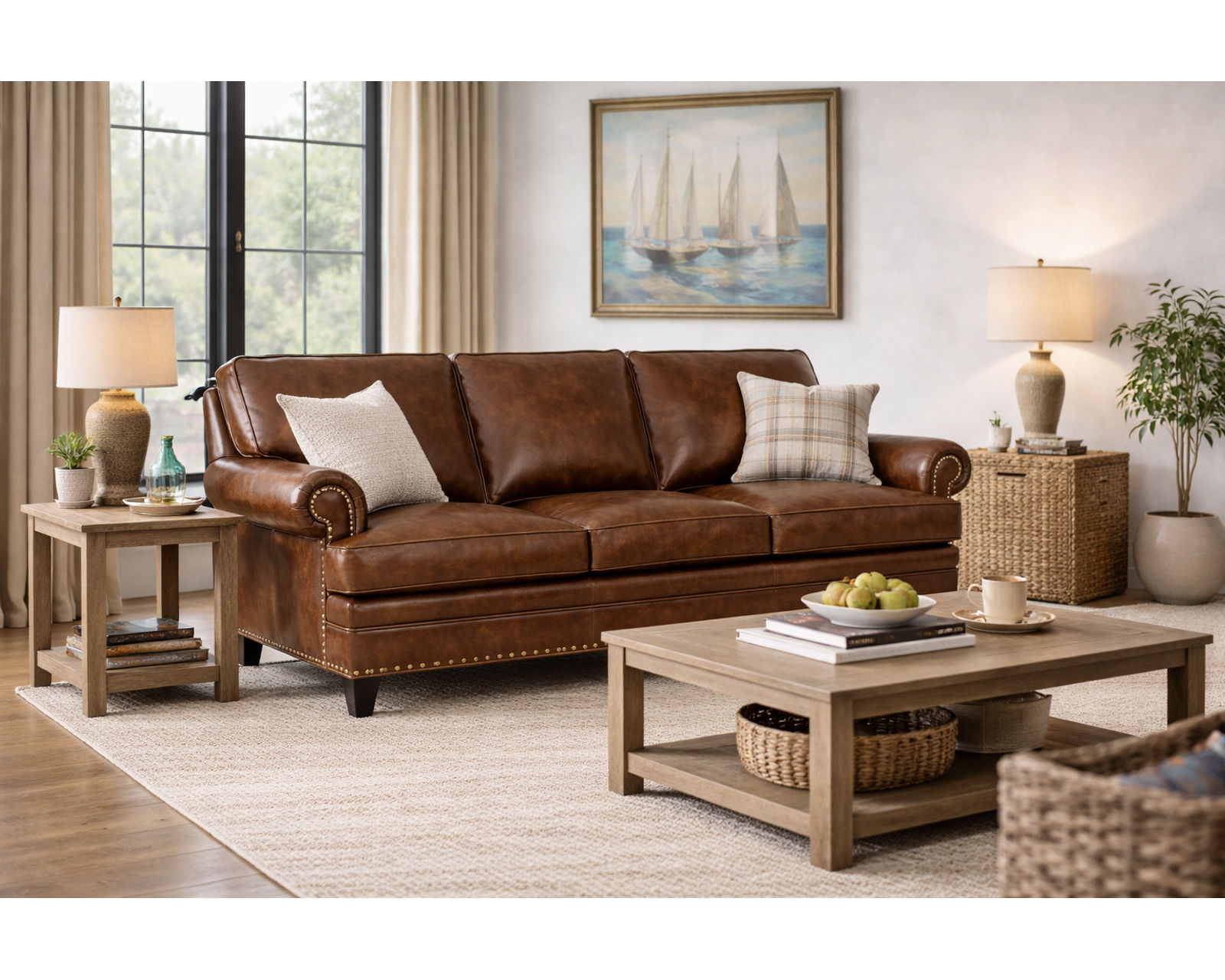 Bradington Young Carrado Sofa (12 leathers) 8-Way Hand Tie - Carrado Stationary Sofa 8-Way Hand Tie